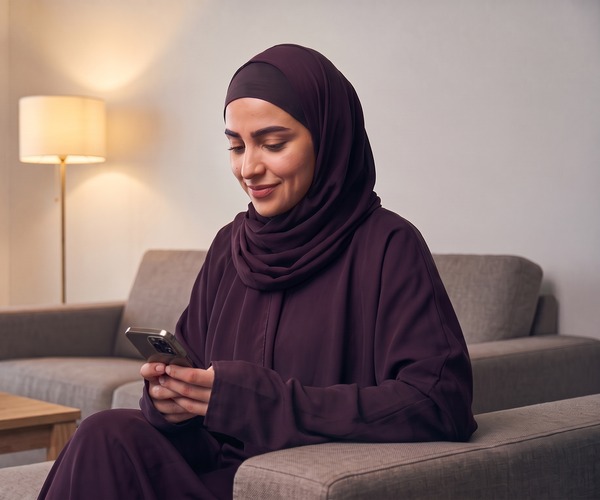 A customer choosing how Emirates Islamic contacts them