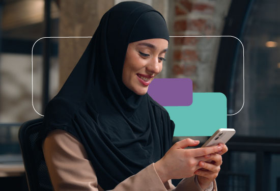 A woman seen using her laptop to open a bank account online