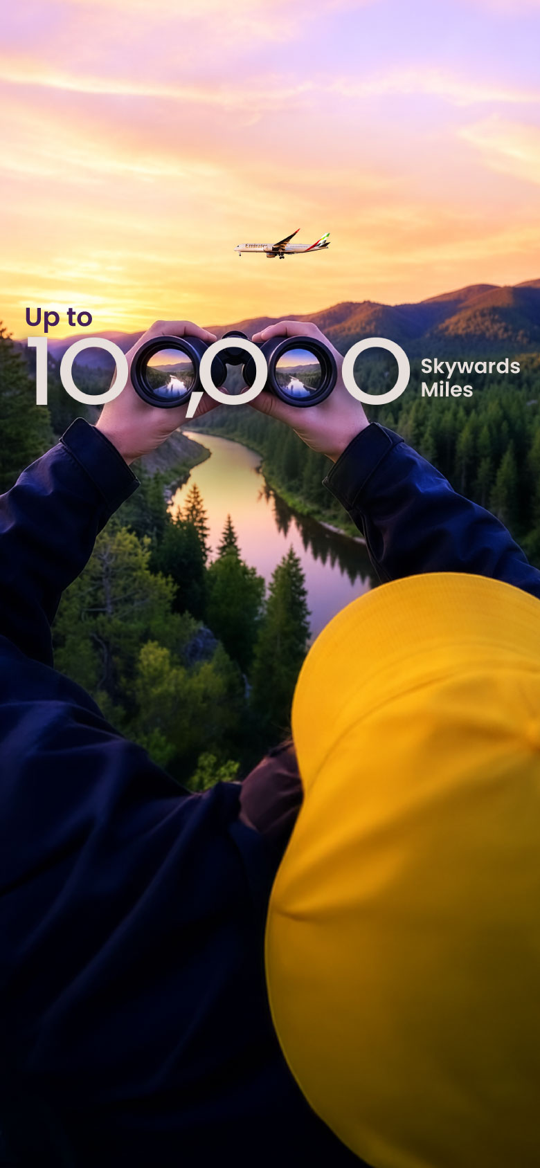 Get Emirates Islamic Skywards Black Credit Card to get up to 100,000 bonus Skywards Miles