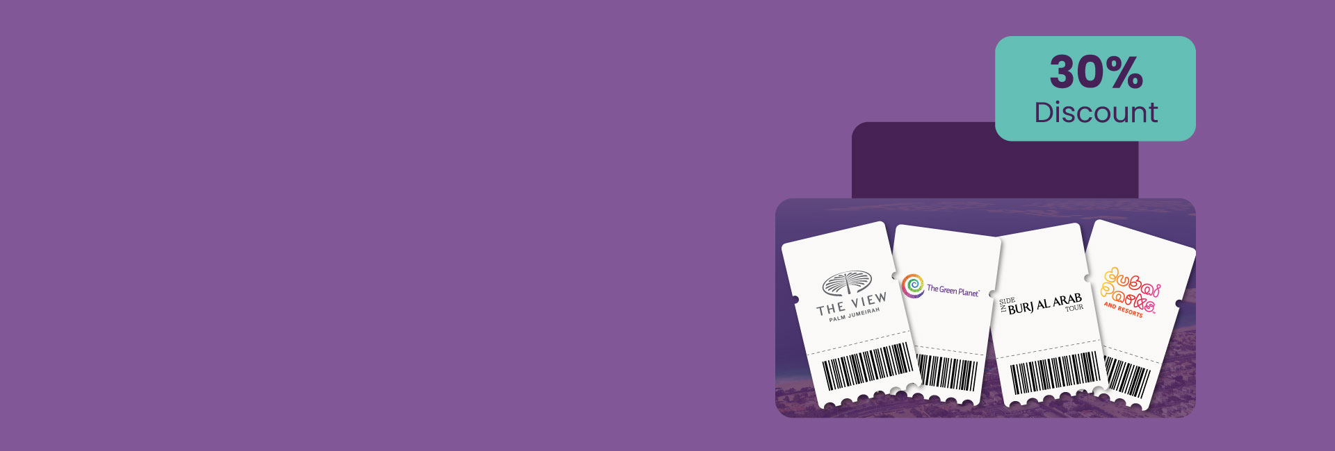 Emirates Islamic card discount on Burj Al Arab, The Green Planet, The View Palm, and Dubai Parks and resorts.