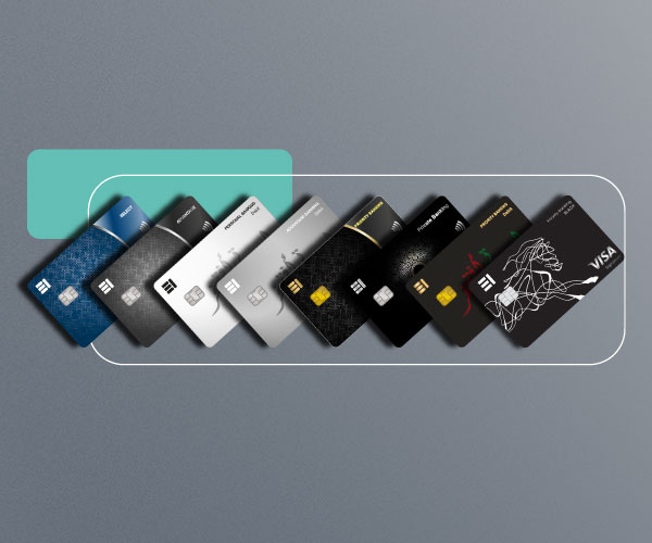 All 8 debit cards for EI banking packages