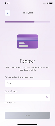 Enter your Account /Credit Card/Debit Card number and your Date of Birth